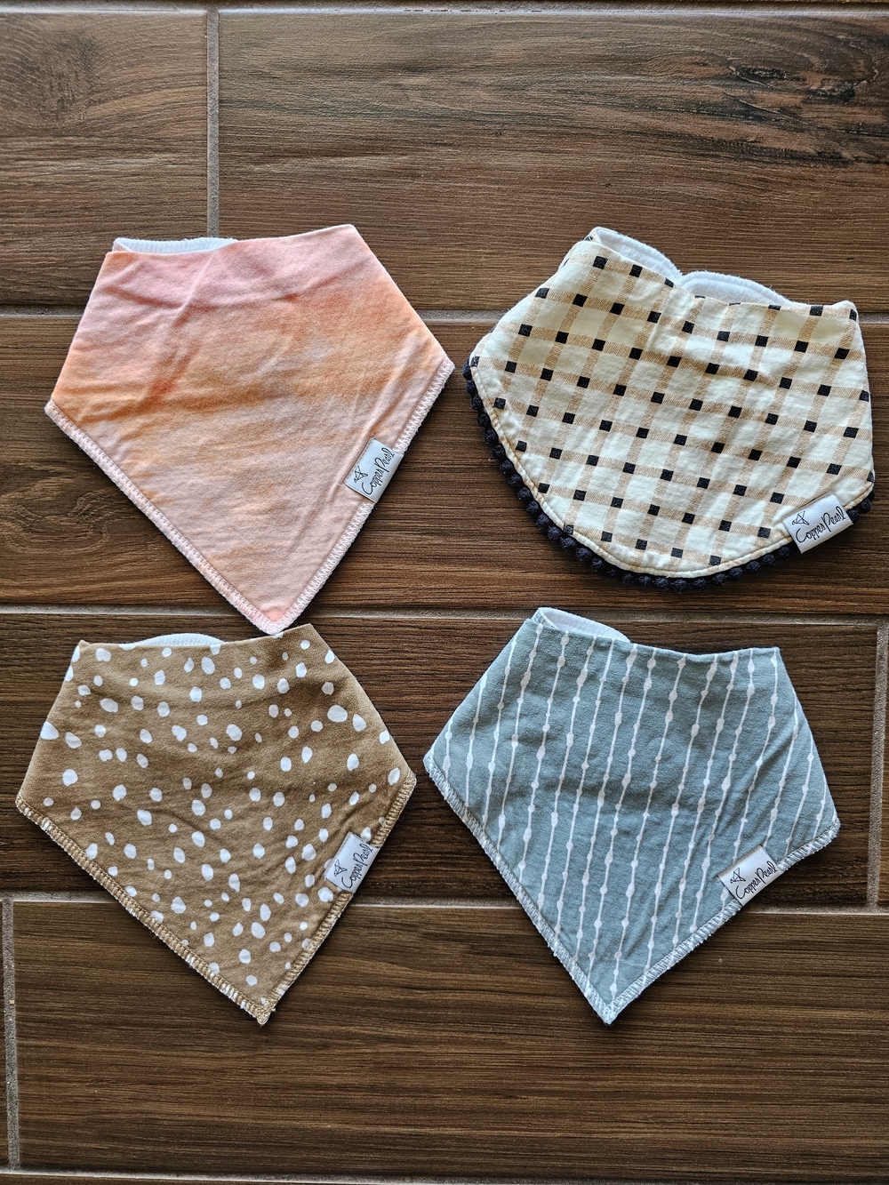 Copper Pearl Baby Bibs